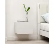Elegant White Engineered Wood Bedside Cabinets Set of Two with Drawers