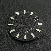 29mm Black Watch Dial w/Green Luminous Replacement for NH35 4R35 Movement