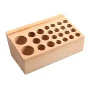 24 Slot Beech Wood Leather Tool Holder Leathercraft Organizer Storage Rack