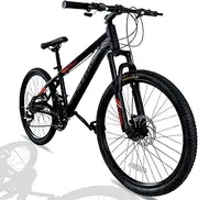 CYBIC Mountain Bike 24/26 Inch, Front Suspension Mountain Bike, 21-Speed Disc, Youth/Adult Mens Womens Trail Commuter City Bicycles