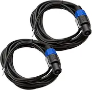 Seismic Audio SPRW15Pair 15-Feet Raw Wire to Speakon Speaker Cable, 16 Guage, PA/DJ/Home Audio
