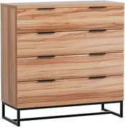 Artiss Chest of Drawers with 4 Drawer, Oak Wood Dresser Tallboy Storage Cabinet Board Side Tables Desk, Floor Stand Nightstand Cabinets, Bedroom Living Room Home Furniture