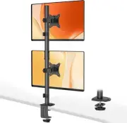 Dual Monitor Vertical Stacked Desk Mount Stand Fits 2 Screens up to 32 inches