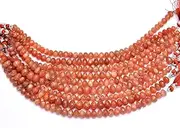[Jaipur Gems Mart] Sunstone Gemstone Rondelle Faceted Beads | 6mm-7mm Beads 8inch Strand | Natural Sunstone Fire Semi Precious Gemstone Beads | AAA+ Quality