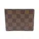 【二手名牌BRAND OFF】LOUIS VUITTON LV 路易威登 棕色 棋盤格 塗層帆布 二折短夾 N60895