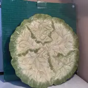Fitz and Floyd Classics Lettuce Cabbage Leaf Vegetable Serving Platter 15" Round