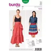 Burda Sewing Pattern 6514 Skirt Tiered Misses Size 10-20 UNCUT