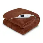 NNEDPE Laura Hill Heated Electric Blanket Throw Rug Coral Warm Fleece Brown