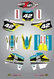 Suzuki RM 125 1989 - 1992 Full custom graphics kit STRIKE style decals / sticker