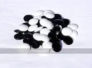 9mm Glass Go Stones in Cardboard Box (22 x 9mm) - Bi-Convex