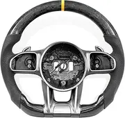 Car Carbon Fiber Steering Wheel Compatible With Benz AMG ACE GLB GLA GLC CL GL CE CLS CLA W220 W221 W222 W204 W205 W213 W212(Forged Carbon Fibre)