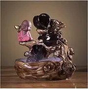 Indoor Tabletop Fountains 12.2" Tall Indoor/Outdoor Ceramics Fountain Tabletop Zen Fountain， Fountain Fengshui Indoor Decoration – for Office and Home Decor Decoration Meditation Fountain