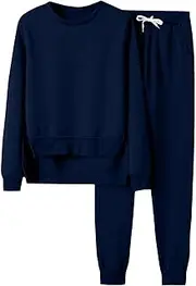 [Generic] Women's Two Piece Outfits Lounge Set Long Sleeve Crewneck Sweatshirt Jogger Pants Tracksuit Sweatsuit 2024 Fall Set