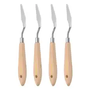 4pcs 6# Painting Palette Knife Pointy Stainless Steel Art Spatula Scraper Tool