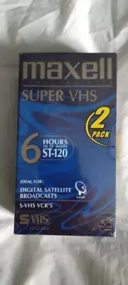 2X VHS Cassette Tapes Maxell 6 Hours ST-120 SUPER QUALITY VCR Blank Tapes Sealed