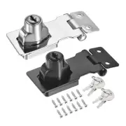 2 Pcs 2.5'' Door Latch Hasp Lock Keyed Different Clasp with Screws, Black Silver