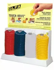 Olfa TK-4/60 Multi-Purpose Touch Knife Display - 60 cutters / 4 colors