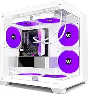 KEDIERS Micro ATX Tower PC Case 4 PWM ARGB Fans Gaming PC Mini Case with 2*Tempered Glass (White)