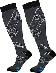 [GAIREG] Christmas Houses Snowy Trees Athletic Knee Socks for Women Men Compression Running Socks Athletic Long Socks