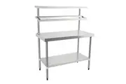 Vogue Stainless Steel Prep Station with Gantry 1200mm - Commercial Kitchen Benches (CB908) - CB908