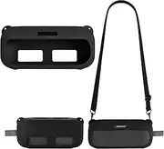 Silicone Case for Bose New SoundLink Flex 2nd Gen/1st Gen Portable Bluetooth Speaker,Soundlink Flex 2 Portable Travel Sleeve Protective Skin Carrying Cover Accessories,Black