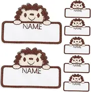 jojofuny 10Pcs Cartoon Iron Name Labels for Clothing DIY Sewing Supplies for Schools Daycare Camping Writable Tags with Adhesive Back Cute Animal Design