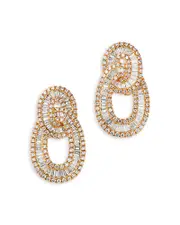 Bloomingdale's Fine Collection Diamond Baguette & Round Interlocking Circle Drop Earrings in 14K Yellow Gold, 2.67 ct. t. w.