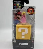 Jakks Pacific Super Mario Bros Movie Peach 1.25 in Figure & Question Block