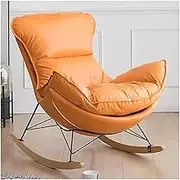 OWELLK Single Sofa Recliner Chair Rocking Chair Tech Cloth Balcony Home Lounge Chairs Lazy Rocking Chairs for Living Room Bedroom(Orange B)