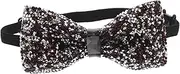 [JEWEDECO] Glitter Rhinestone Bow Tie for Men Sequin Design Nightclub Glamorous Self Tie Bowtie for Formal Wear Skin Friendly for Parties Events