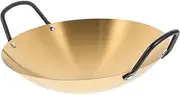 HOLIDYOYO Pot Outdoor Wok Camping Wok Pan Non Stick Wok Cooking Utensil Small Wok Flat Bottom Wok Pan Wok for Stoves Electric Wok Kitchen Cookware Kitchen Wok Korean Stainless Steel Amphora