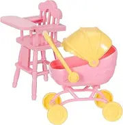 Doll's Stroller Set Toy Accessories Doll High Chair Versatile Stroller Toy for Boys and Girls