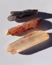 3pc Natural Color Double / Twin Terminated Exotic Earth mined Crystal points set