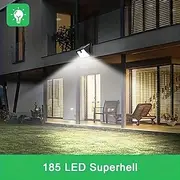 1PC Outdoor Solar Light with Motion Sensor, 185 LED 3 Modes Outdoor Solar Light 1800mAh IP65 Waterproof LED Outdoor Wall Light For, Garden, Patio, Garage, Fron