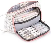EASTHILL Big Capacity Pencil Pen Case Pouch Box Organizer Large Storage for Bullet Journal White-k