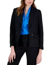 Kasper Petite Shawl Collar Open Front Blazer - Black, sz 4P