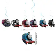 6PC Thomas the Tank Engine Party Supplies Spiral Swirl Hanging Birthday Decorations