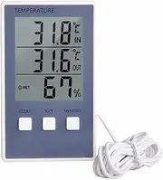 JSEIAJB Digital Thermometer Hygrometer Indoor Outdoor Temperature Humidity Meter Display Weather Station Monitor Gauge LCD Screen Hot