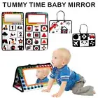 Baby Tummy Time Floor Mirror with Soft Cloth Books and Teethers Montessori palan