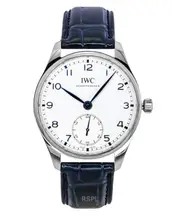 IWC Portugieser Swiss Made 31 Jewels Automatic IW358304 Mens Watch Leather Strap Silver Dial 30M