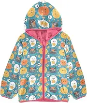 [GuoChe] Sherpa Lined Toddler Hoodie Happy Halloween Ghosts Pumpkins Blue Toddler Girls Coat Peach Baby Boy Clothes 3-10T