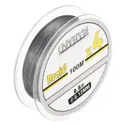 4 Strands PE Braided Fishing Line Abrasion Resistant 109Yard 12LB Grey