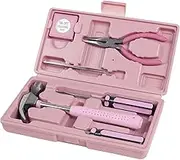 Stalwart Household Hand Tools, Pink Tool Set - 9 Piece by, Set Includes – Hammer, Screwdriver Set, Pliers (Tool Kit for the Home, Office, or Car)