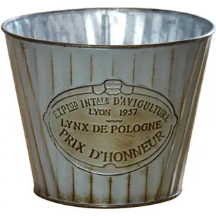 美式鐵桶花盆 復古藍花桶花器 鐵藝花盆 花店櫥窗裝飾器皿鐵花盆 (6折)