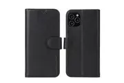 For iPhone 12 Pro Max Case iCoverLover Black Genuine Cow Leather Wallet Case