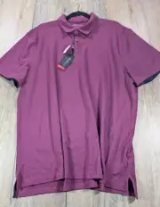 Kenneth Cole Golf Polo Shirt Mens XXL Purple Short Sleeve Slim Fit Awearness NWT