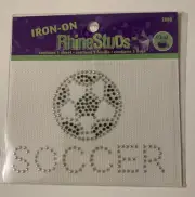 New Dritz Soccer Rhine Studs Iron-On Rhinestone Applique