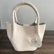 Stefanie Wolf Designs Cream Mini Tote Bag 9”x11” NWT