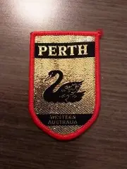 Perth Western Australian Metallic Gold Black Souvenir Woven Patch Badge