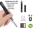 Cordless Soldering Iron Kit Tools USB Rechargeable Portable Heater Solders Wire